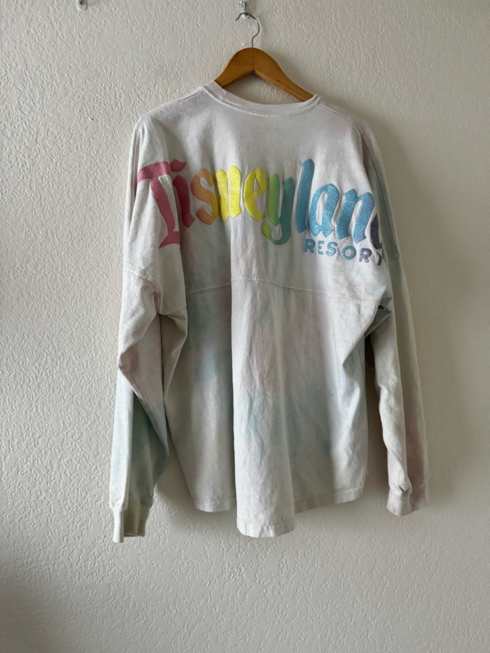 Disneyland Resort Spirit Jersey Pastel Tie Dye Rainbow Glitter Puff Print medium